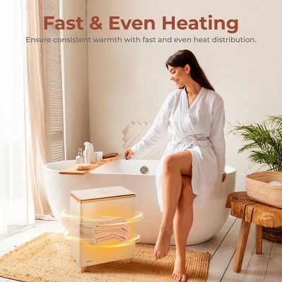 SereneLife White Luxury Towel Warmer with Aroma Fragrance