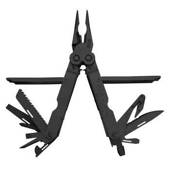 SOG Powerlock Stainless Steel Folding V Cutter 18 Tool Multi Pliers with Screwdrivers, Can Opener, Gripper, and Cutter, Black Oxide Finish