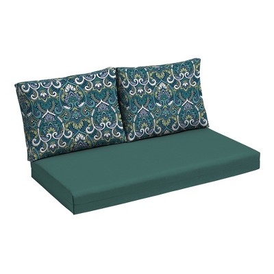 ARDEN Outdoor Loveseat Cushion Set, 48 x 24, Water repellent, Fade Resistant, Cushion Set for Couch, Bench, and Swing 48 x 24