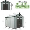 Outdoor Plastic Storage Shed, Waterproof Resin Garden Tool Shed with Lockable Doors, Windows or Vents for Lawn Mower, Bike – Cuddlewood - 4 of 4