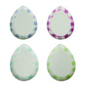 Transpac Dolomite Spring Floral Egg Shaped Charger Plate for Easter Dining, Decorative Plates for Holiday Table Settings - 1 of 1