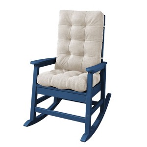 HYLEORY Oversized Outdoor Rocking Chair HDPE Rocking Chair with Cushion, Patio Rocking Chairs,Adirondack Chair for Porch - 1 of 4