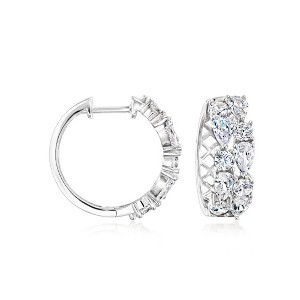 Ross-Simons 3.50 ct. t.w. CZ Hoop Earrings in Sterling Silver - 1 of 3