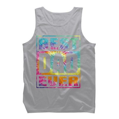 Men's Design By Humans Vintage Tie Dye Best Dad Ever By Tank Top