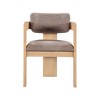Meridian Furniture,Sacha Brown Linen Textured Fabric Dining Chair, Set of 2 - 3 of 4
