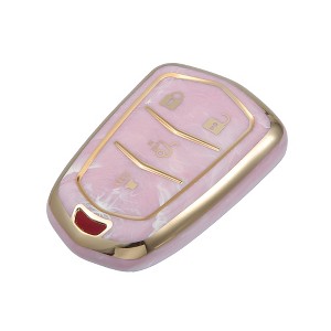 Unique Bargains Compatible 4 Button Car Key Fob Cover for Cadillac Escalade ATS CTS - 1 of 4