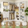 Aheaplus Corner Closet System with Mirror and Drawers, Wardrobe Organizer with Hanging Rods - 2 of 4