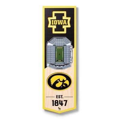 NCAA Iowa Hawkeyes 6"x19" 3-D Stadium Wall Sign