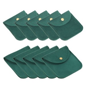 Unique Bargains Velvet Portable Rings Necklace Snap Button Storage Jewelry Pouch 10 Pcs - 1 of 4