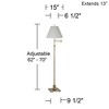 360 Lighting Chic Swing Arm Floor Lamp 70" Tall Antique Brass White Mushroom Pleated Empire Shade for Living Room Reading Bedroom Office - 2 of 3
