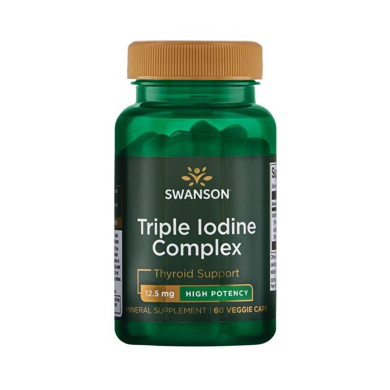 Swanson Mineral Supplements High Potency Triple Iodine Complex 12.5 mg Capsule 60ct, 1 of 4