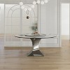 KWPZQEB 59" Round Sintered Stone Dining Table, Glossy Pandora Sintered Stone Tabletop Dining Table with 31.5" Lasy Susan & Hourglass Base (Table Only) - 4 of 4