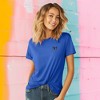Dalix Butterfly Embroidered Cotton Relaxed Fit Short Sleeve Crewneck Tee Shirt Women - 2 of 4
