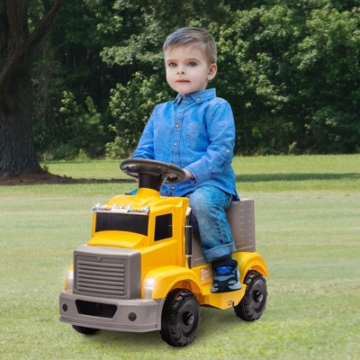 6V Ride-On Car for Kids Ages 3+ – All-Terrain Electric Toy Truck with 4.5Ah Rechargeable Battery, LED Lights, Built-in Music & Storage