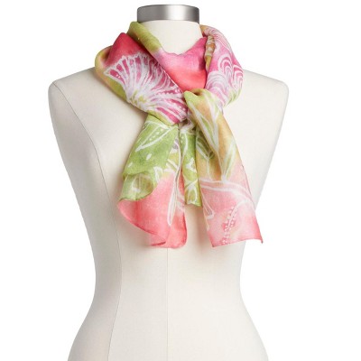 DEMDACO LS Rectangle Scarf - Bird Motif pink