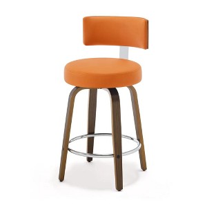 Bekrvio 29'' Counter Height Swivel Bar Stools, Faux Leather Upholstered - 1 of 4