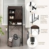 Costway Over-The-Toilet Storage Cabinet Bathroom Organizer w/ Sliding Barn Door Rustic Brown/Espresso/Grey - image 4 of 4