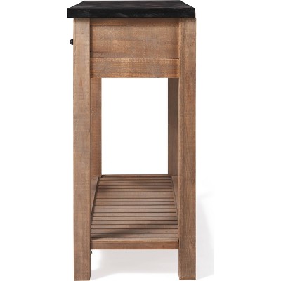 Eugene Brown Wood Console Table with Storage Shelf
