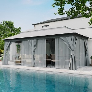 LAUSAINT HOME 10'X 20' Patio Steel Gazebo Outdoor Heavy Duty Party Shelter Patio Gazebo for Backyard, Garden, Lawn - 1 of 4