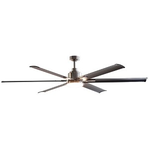 Parrot Uncle 72" Modern Chrome Industrial LED Ceiling Fan with Remote Great Room Ceiling Fans - 1 of 4