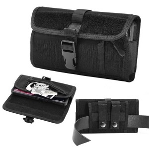 LUXMO Large Horizontal Universal Nylon Pouch w/Large Front Zipper Compartment - Black - 1 of 4