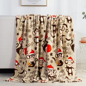 Elegant Comfort Super Soft Christmas Prints Blanket Home D¨¦cor, Warm Cozy Throws for Winter Bedding. - 1 of 4
