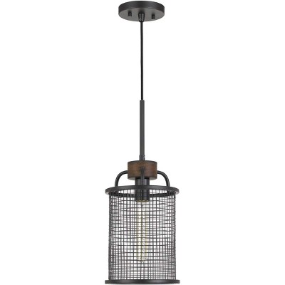Cal Lighting Aberdeen Mesh Metal/Wood Pendant Light (Edison Bulb Not included)