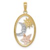 Black Bow Jewelry 14k Yellow & Rose Gold with White Rhodium 22mm Oval Celestial Pendant - 3 of 4