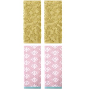 REGALWOVEN 4 Pcs Cute Pattern Cotton Soft Absorbent Bathroom Hand Towel 14 x 30 Inch - 1 of 4