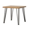 24" End Table with Live Edge Acacia Wood Top and Hairpin Legs ¨C Perfect for Living Room or Den - 2 of 4