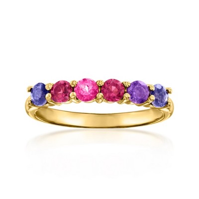 Ross-Simons 0.47 ct. t.w. Multi-Gemstone Gradient Ring in 18kt Gold Over Sterling