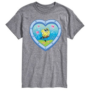 Men's - Spongebob Squarepants - Heart Porthole Window-Womens Men's Short Sleeve Graphic T-Shirt Short Sleeve Graphic T-Shirt - 1 of 4