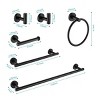 ChicFurnit Bathroom Towel Holder 6 Piece Stainless Steel Set for Wall Mount Organization and Rust Resistance, Black, 26.18"*9.25"*2.75" - 3 of 4