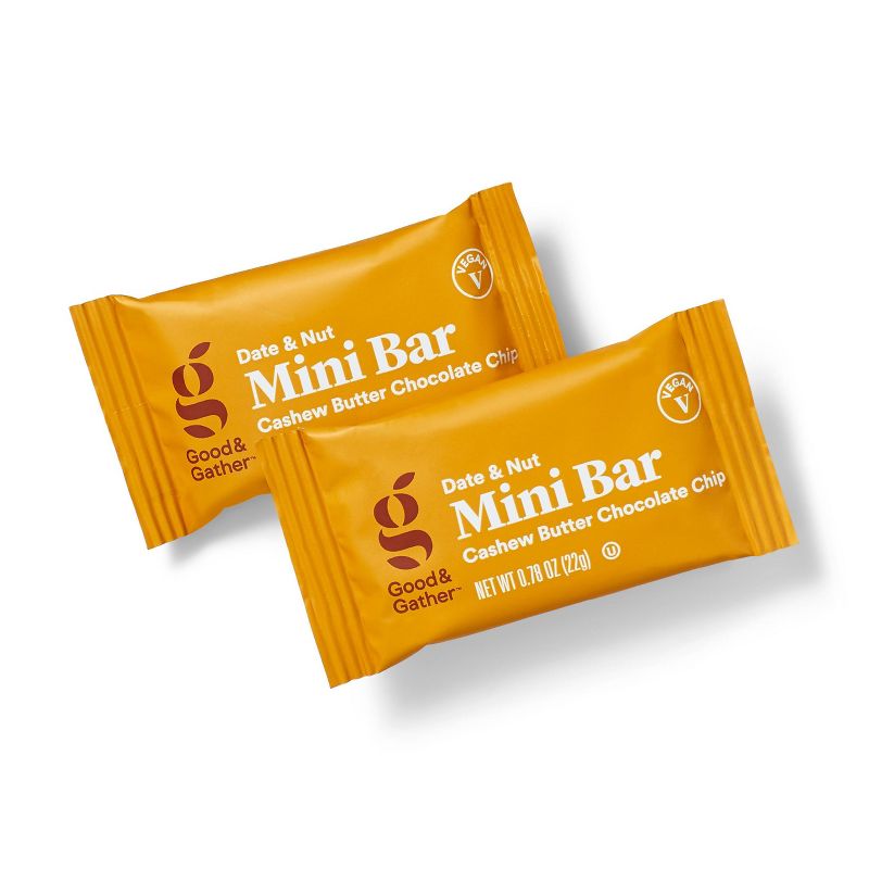 Date and nut Bars Mini Cashew Butter Chocolate Chip - 7.8oz/10ct - Good &#38; Gather&#8482;, 3 of 9