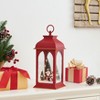 Danya B. Tabletop Red Christmas Santa Winter Scene Diorama Lighted Lantern Decoration - 4 of 4