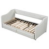 PDTEND Twin XL to King Size Upholstered Daybed with Two Drawers - 2 of 4