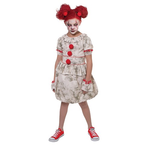 Living Fiction Girls' Dancing Clown Costume - Size 6-8 - White : Target