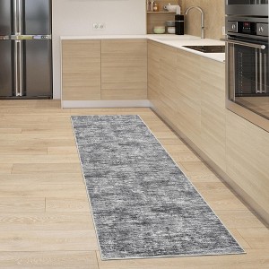 Washable rug. Modern solid-color, non-slip. Non-shedding, low-pile, foldable. Contemporary minimalist. For living/dining/bedrooms - 1 of 4
