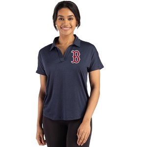 Boston Red Sox Cutter & Buck Coastline Epic Comfort Recycled Womens Dolman Polo - Navy Blue - Small - 1 of 1