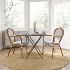 Merrick Lane Celia Set of Two Stacking Thonet Bistro Style Chair with Arms, PE Rattan Seat, and Metal Frame for Indoor/Outdoor Use - 2 of 4