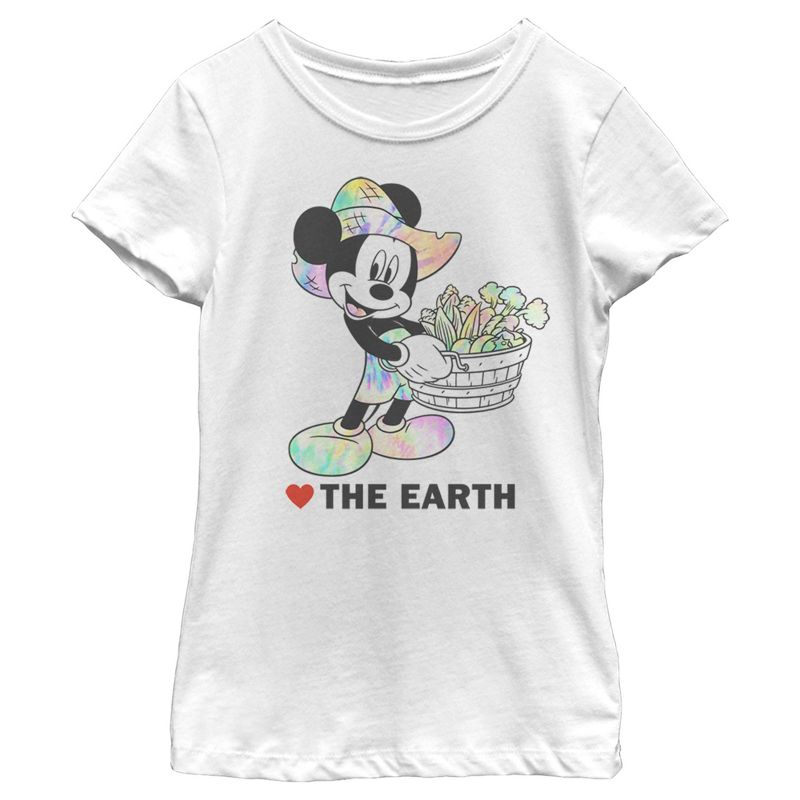 Girl's Disney Mickey Mouse Love the Earth T-Shirt, 1 of 5
