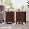 Costway 1PC/2PCS Nightstand End Beside Sofa Table w/ 3 Drawers Bedroom Furniture Black/White - 2 of 4