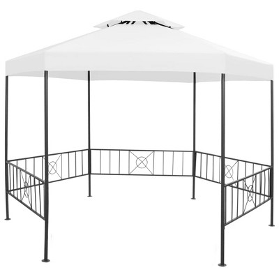vidaXL Garden Gazebo 127.2"x108.3"x104.3" White 0.6 oz/ftÂ²