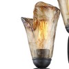Franklin Iron Works Gardena Rustic Tree Floor Lamp 65 1/2" Tall Powder Coated Black 3 Light Wavy Amber Art Glass Shade for Living Room Reading House - 3 of 4