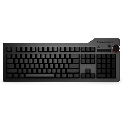 Das Keyboard 4 Ultimate Blank Wired Mechanical Keyboard, Cherry MX Mechanical Switches, 2-Port USB 3.0 Hub, Volume Knob, Aluminum Top, 104 Keys, Black