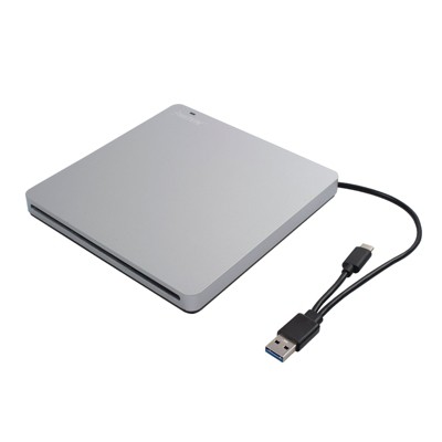 Insten Portable Slim External DVD Optical Drive with USB 3.0/C, CD +/- RW Writer, Player & Burner for HP Laptop Desktop PC Windows