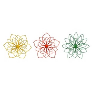 Transpac Metal Mod Floral Wall Decor Set of 3 Spring Home Decorations - 1 of 1