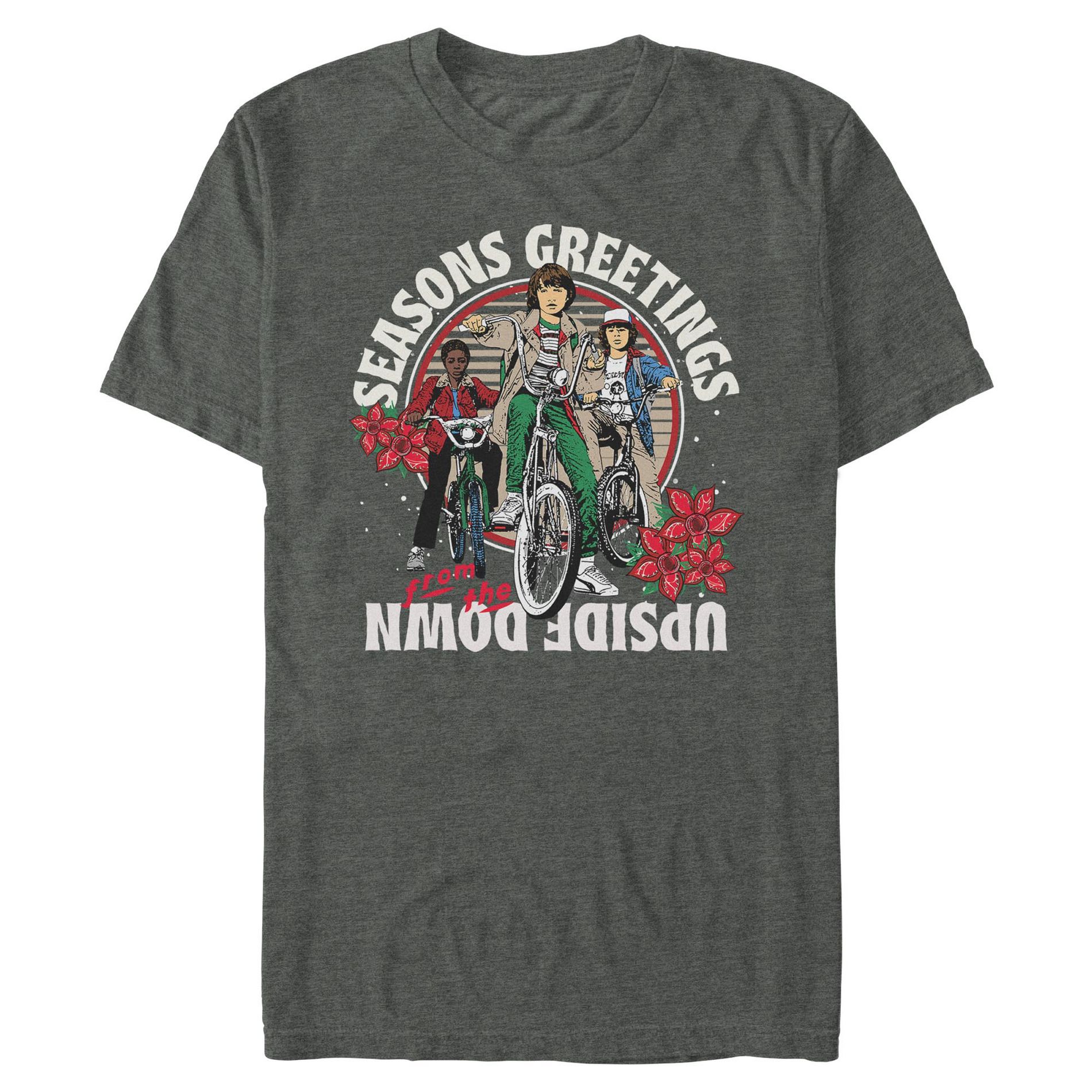 Mens Stranger Things Seasons Greetings From The Upside Down T Shirt