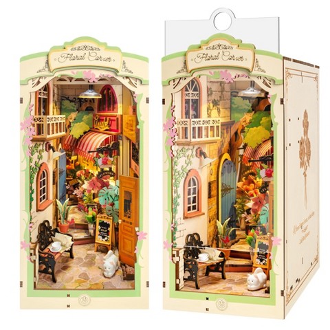 Детские куклы Etokfoks DIY Book Nook Kit Floral Corner 3D Puzzle for Adults 1 Kit Miniature Bookshelf Insert with Intricate Floral Design Decor