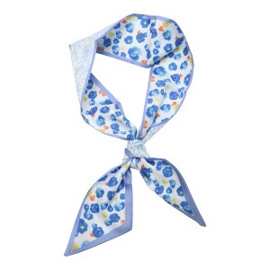 Unique Bargains Women's Plum Blossom Long Ribbon Headband Blue 1 Pc - 1 of 4